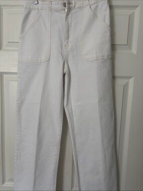 Frame white wide leg like new size 27 jeans.